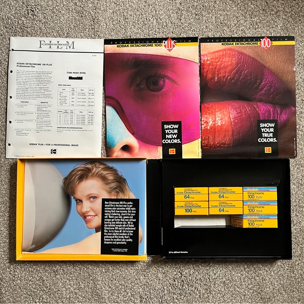 Expired Kodak Ektachrome Plus Film 100 64 120 Promotional Advertisement Box